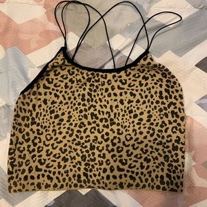 Animal Print Strapped Crop Top